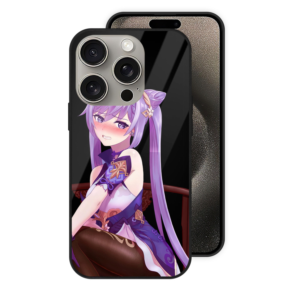 げんし神 刻晴 こくせい genshin Kokusei 【iPhone15Pro対応】スマホケース 耐衝撃＆黄変防止 背面ガラス
