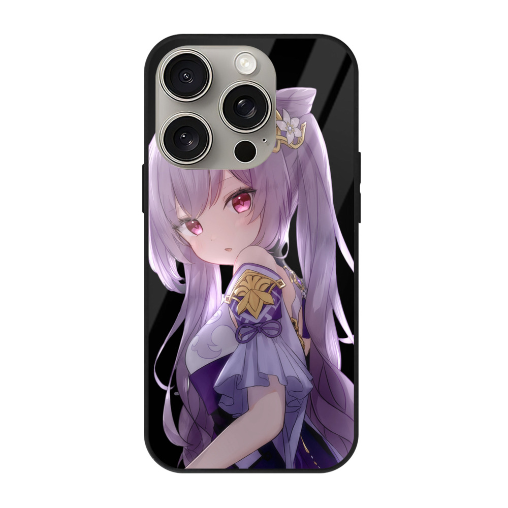 げんし神 刻晴 こくせい genshin Kokusei 【iPhone15Pro対応】スマホケース 耐衝撃＆黄変防止 背面ガラス