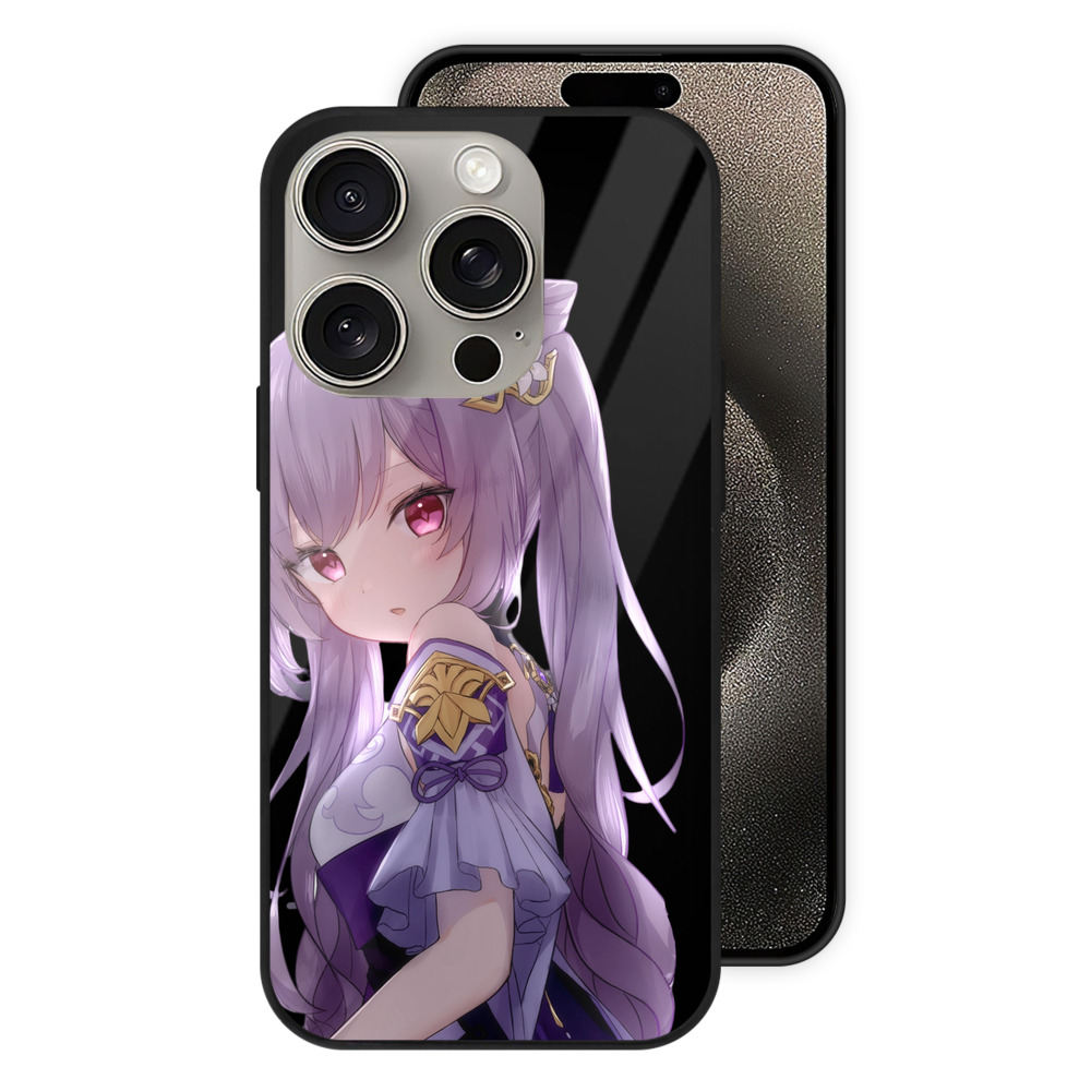 げんし神 刻晴 こくせい genshin Kokusei 【iPhone15Pro対応】スマホケース 耐衝撃＆黄変防止 背面ガラス