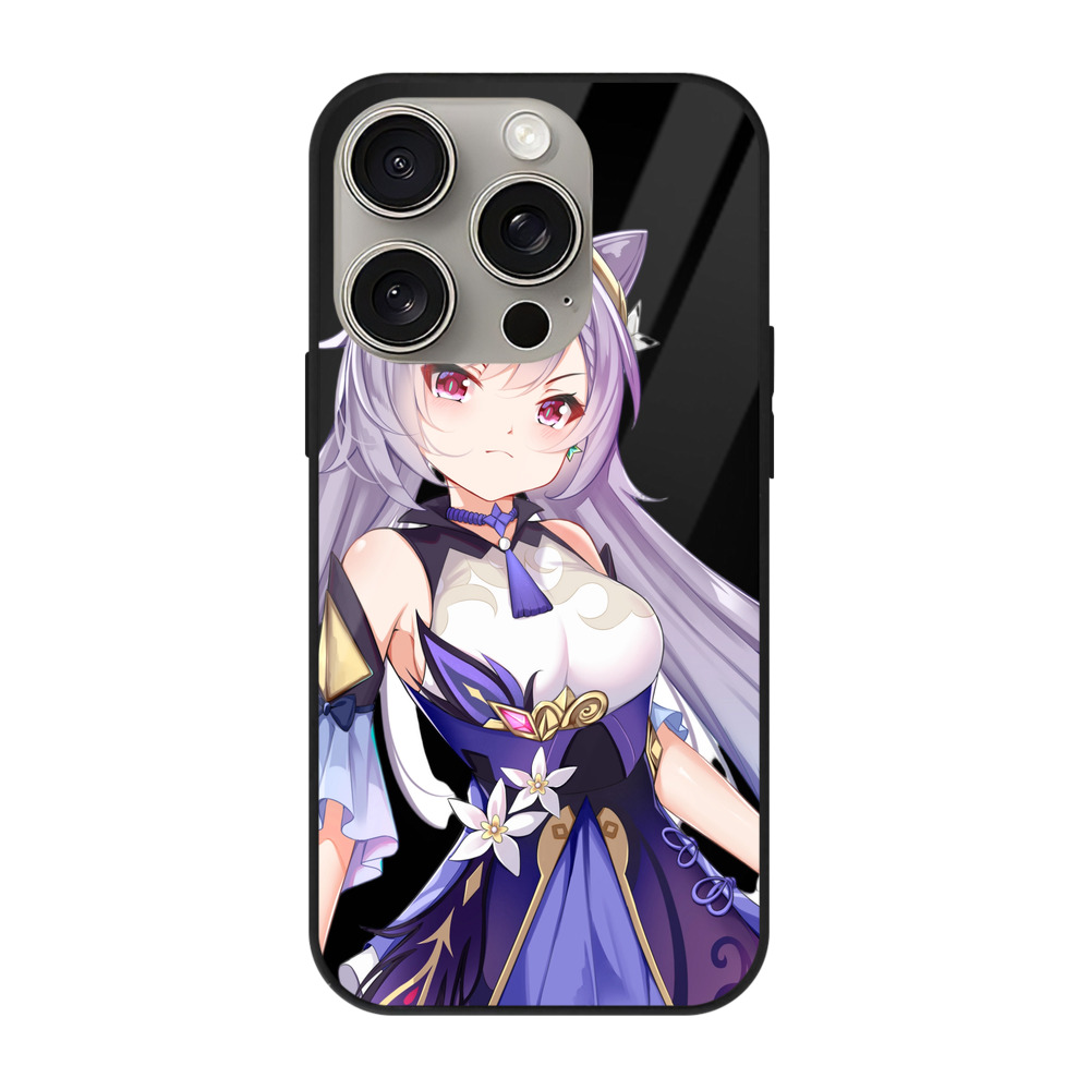 げんし神 刻晴 こくせい genshin Kokusei 【iPhone15Pro対応】スマホケース 耐衝撃＆黄変防止 背面ガラス