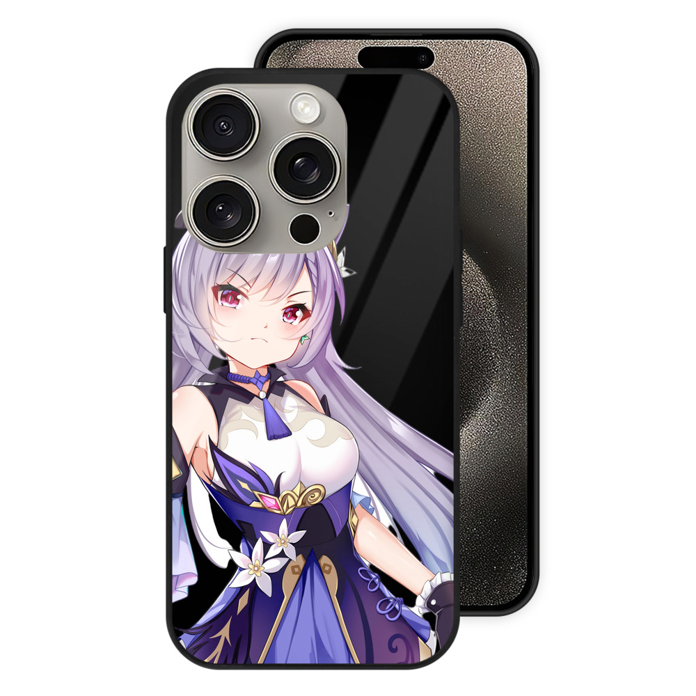 げんし神 刻晴 こくせい genshin Kokusei 【iPhone15Pro対応】スマホケース 耐衝撃＆黄変防止 背面ガラス