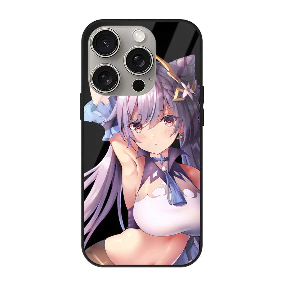 げんし神 刻晴 こくせい genshin Kokusei 【iPhone15Pro対応】スマホケース 耐衝撃＆黄変防止 背面ガラス