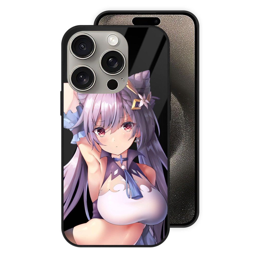 げんし神 刻晴 こくせい genshin Kokusei 【iPhone15Pro対応】スマホケース 耐衝撃＆黄変防止 背面ガラス