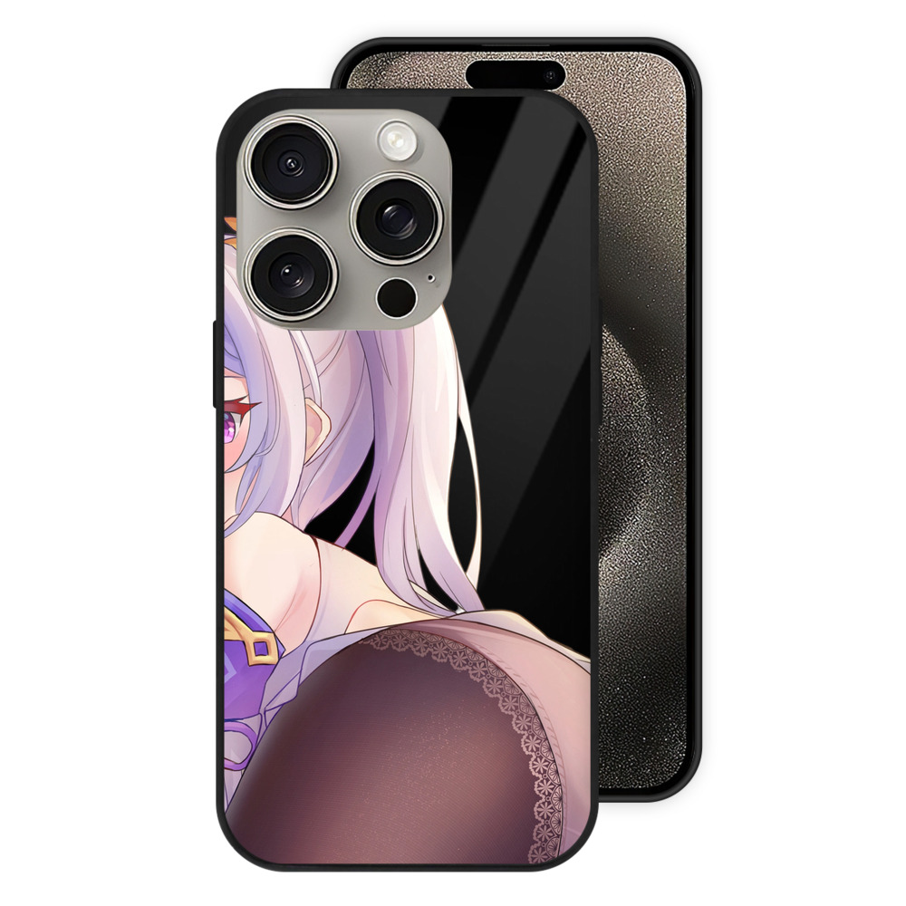 げんし神 刻晴 こくせい genshin Kokusei 【iPhone15Pro対応】スマホケース 耐衝撃＆黄変防止 背面ガラス
