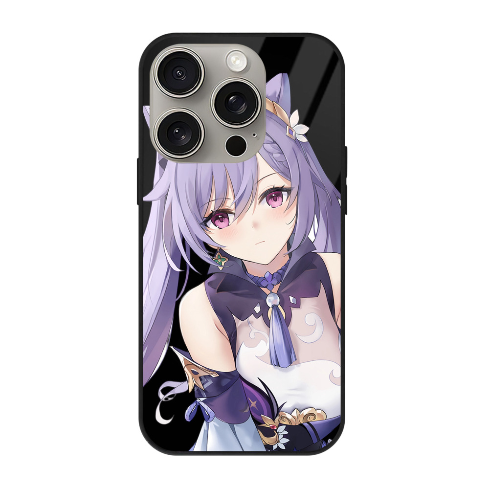 げんし神 刻晴 こくせい genshin Kokusei 【iPhone15Pro対応】スマホケース 耐衝撃＆黄変防止 背面ガラス