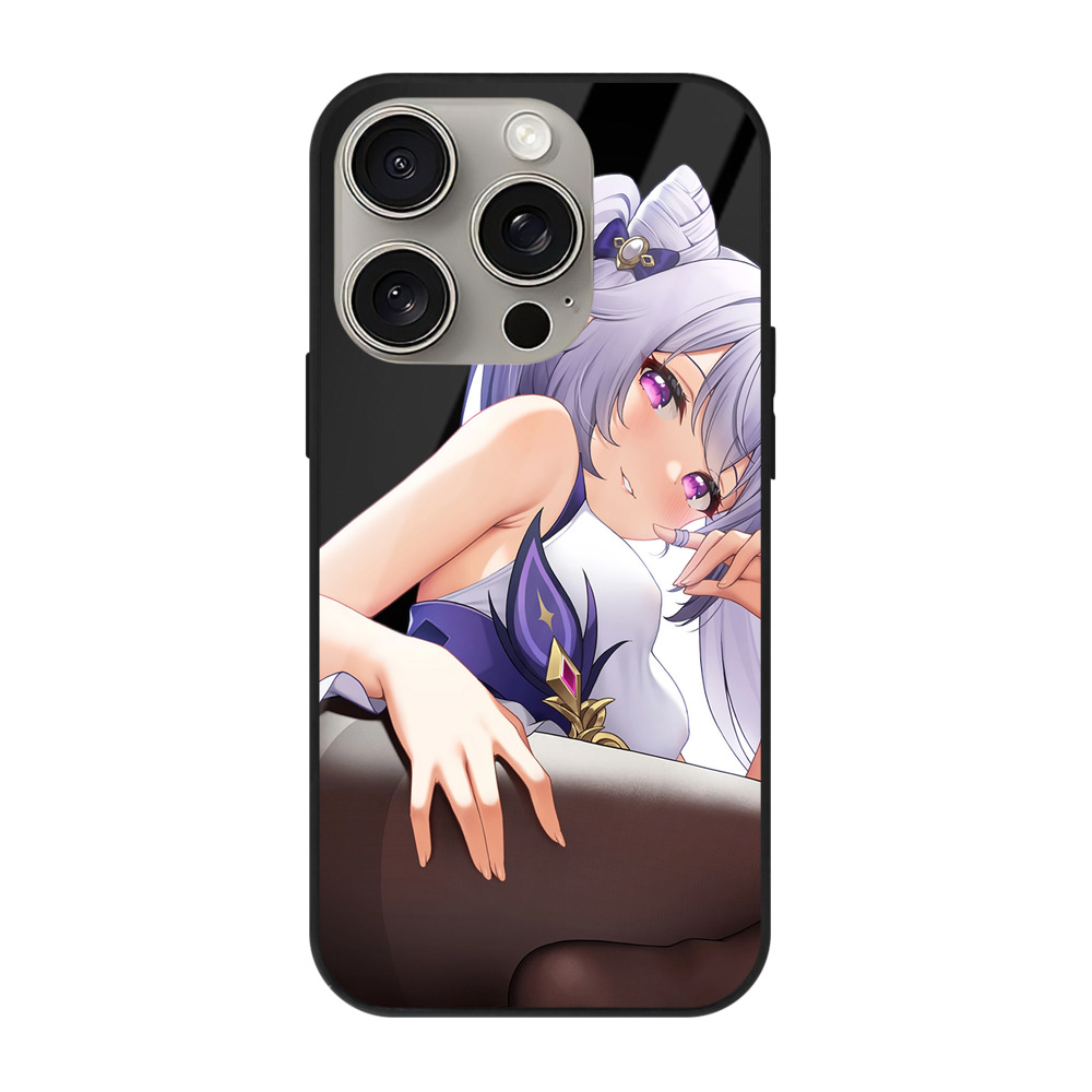 げんし神 刻晴 こくせい genshin Kokusei 【iPhone15Pro対応】スマホケース 耐衝撃＆黄変防止 背面ガラス