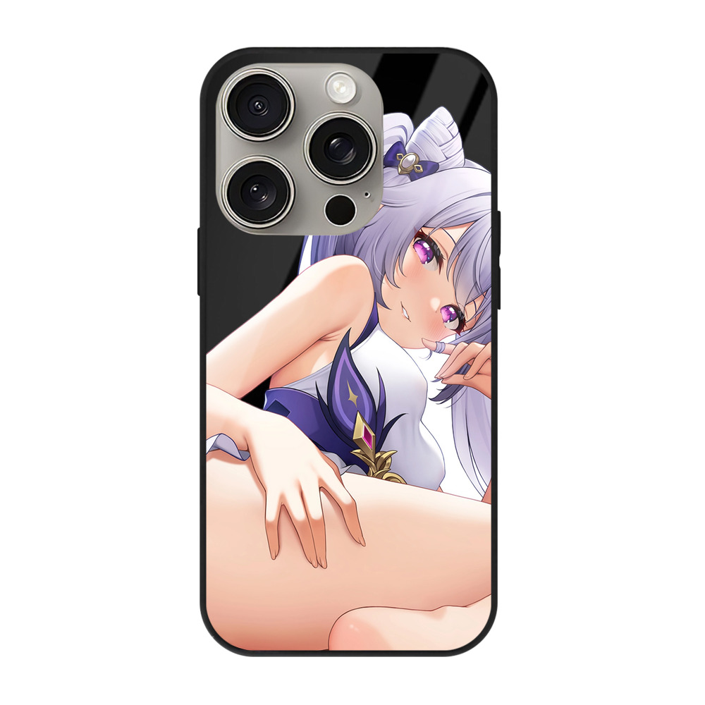 げんし神 刻晴 こくせい genshin Kokusei 【iPhone15Pro対応】スマホケース 耐衝撃＆黄変防止 背面ガラス