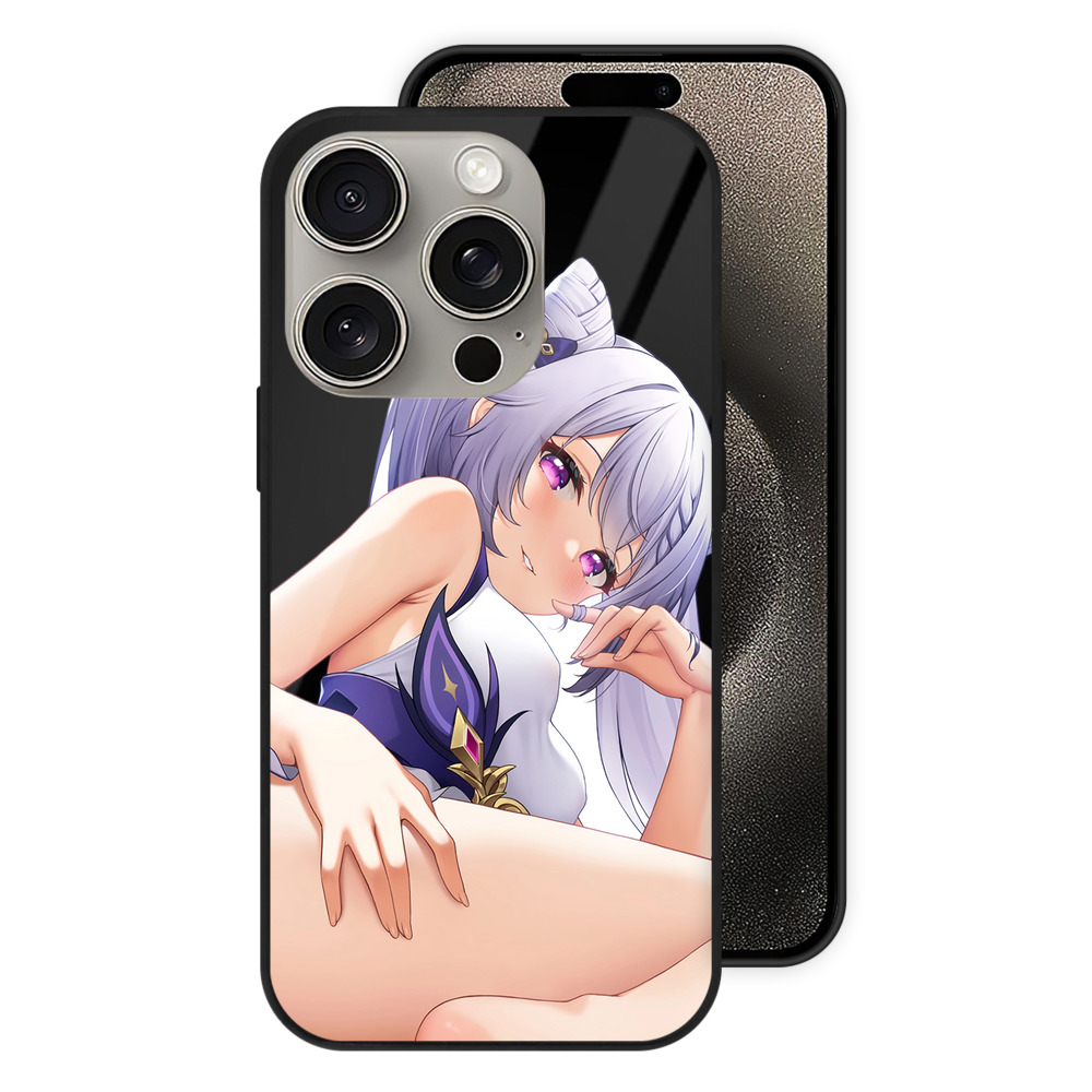 げんし神 刻晴 こくせい genshin Kokusei 【iPhone15Pro対応】スマホケース 耐衝撃＆黄変防止 背面ガラス