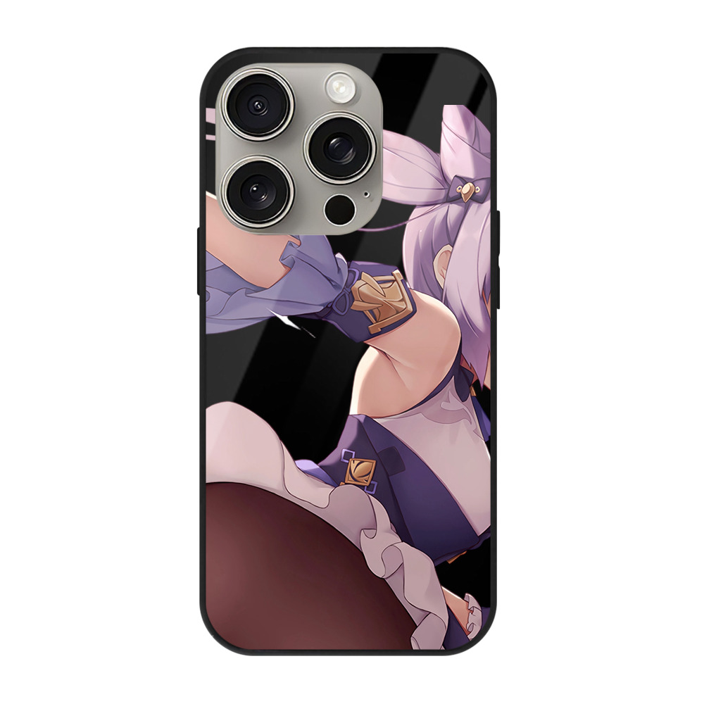 げんし神 刻晴 こくせい genshin Kokusei 【iPhone15Pro対応】スマホケース 耐衝撃＆黄変防止 背面ガラス