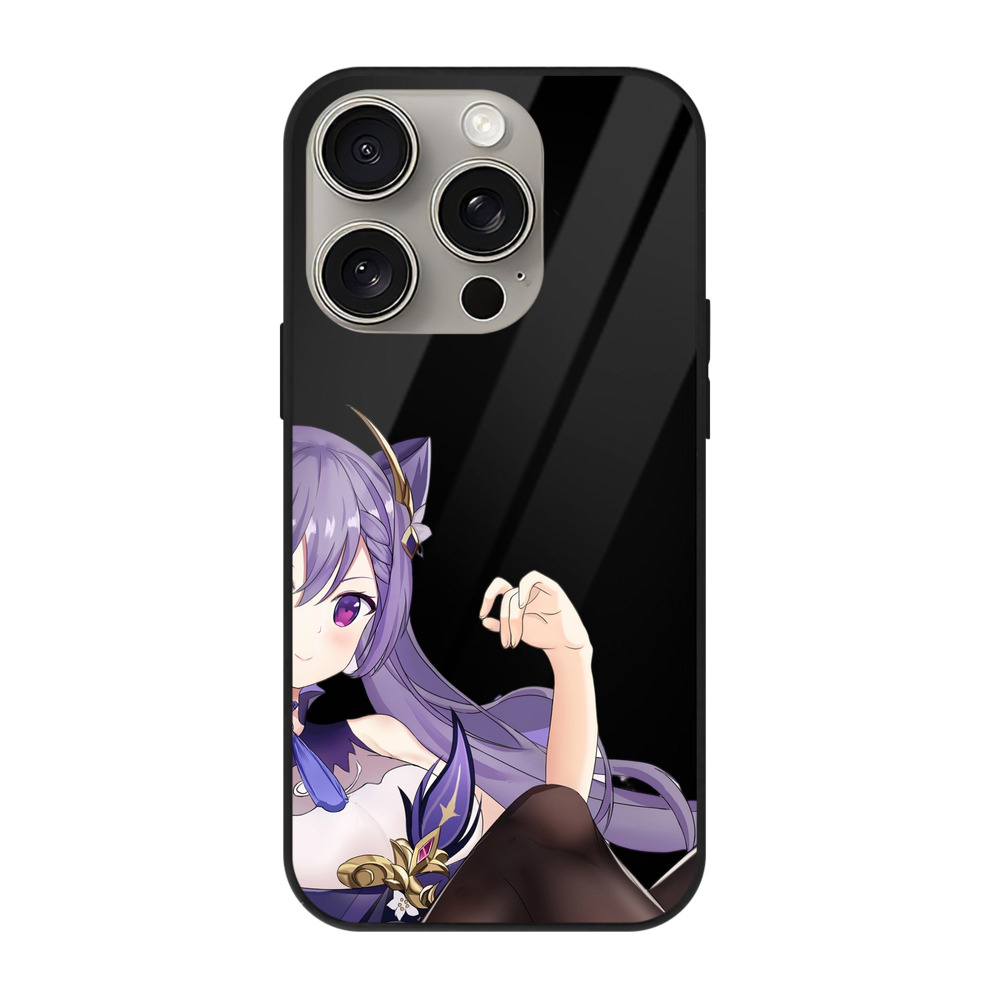 げんし神 刻晴 こくせい genshin Kokusei 【iPhone15Pro対応】スマホケース 耐衝撃＆黄変防止 背面ガラス