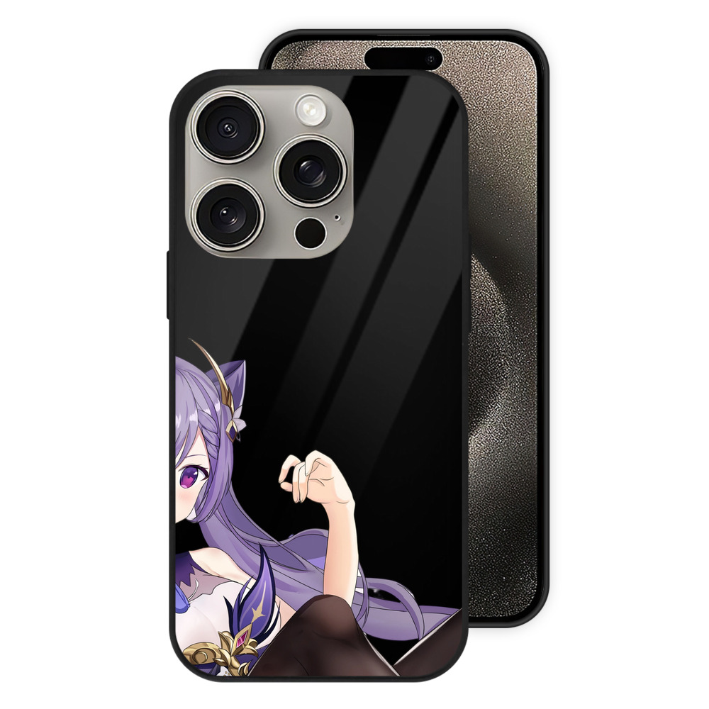 げんし神 刻晴 こくせい genshin Kokusei 【iPhone15Pro対応】スマホケース 耐衝撃＆黄変防止 背面ガラス
