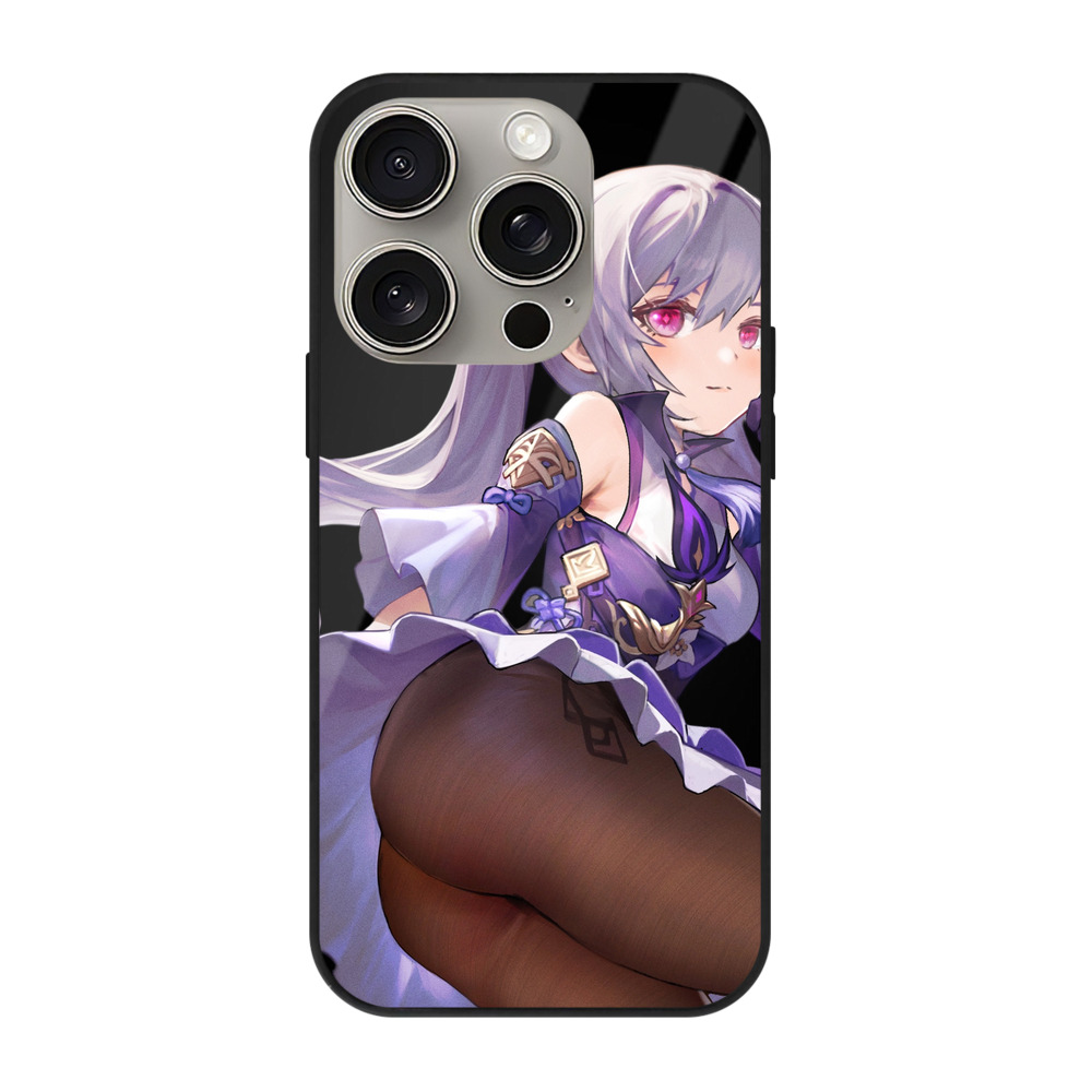 げんし神 刻晴 こくせい genshin Kokusei 【iPhone15Pro対応】スマホケース 耐衝撃＆黄変防止 背面ガラス