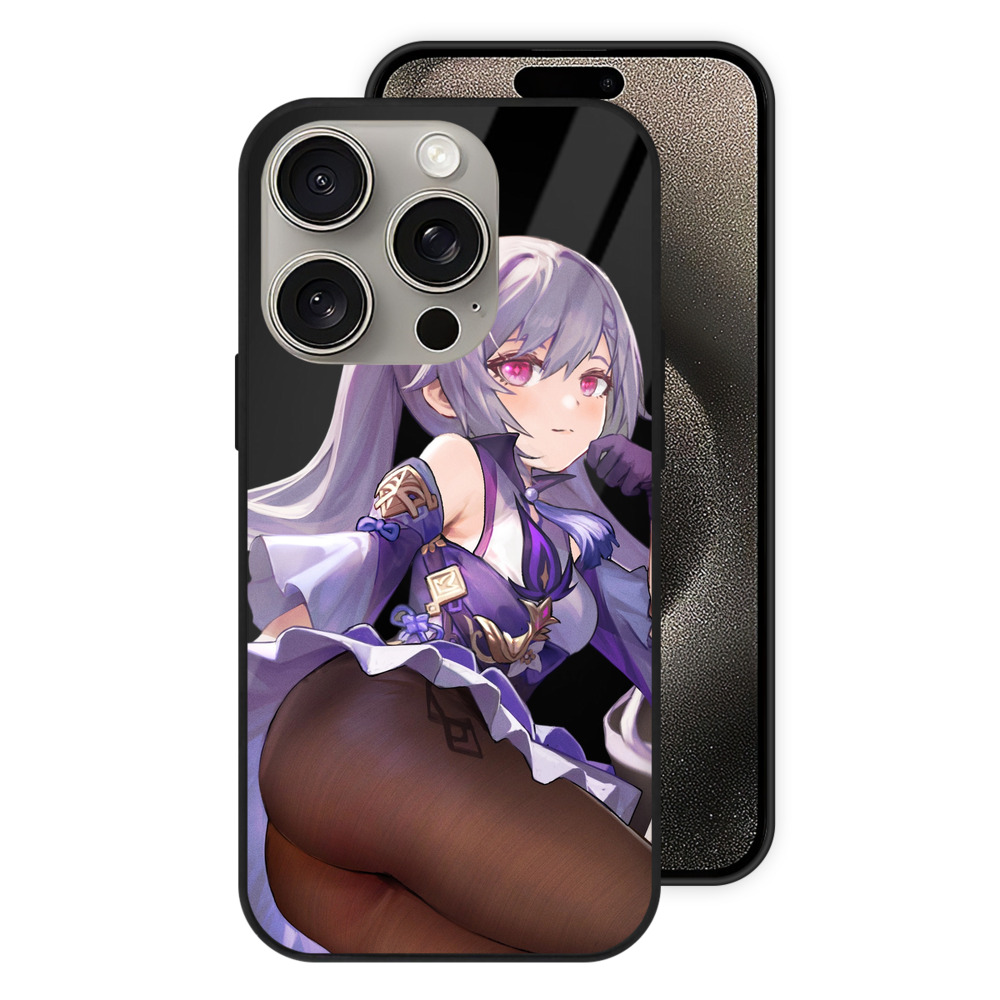 げんし神 刻晴 こくせい genshin Kokusei 【iPhone15Pro対応】スマホケース 耐衝撃＆黄変防止 背面ガラス