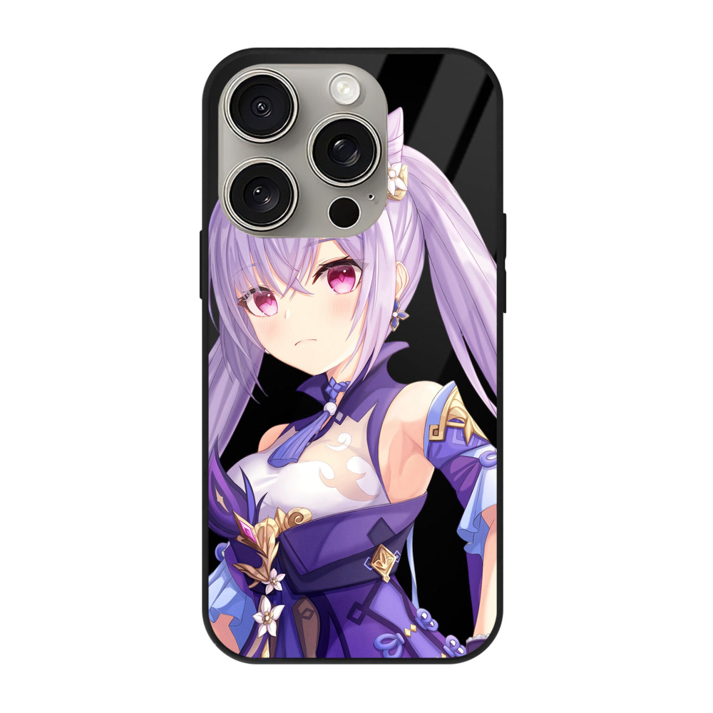 げんし神 刻晴 こくせい genshin Kokusei 【iPhone15Pro対応】スマホケース 耐衝撃＆黄変防止 背面ガラス