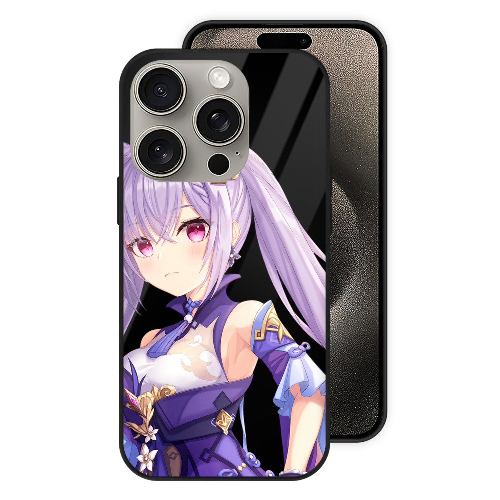 げんし神 刻晴 こくせい genshin Kokusei 【iPhone15Pro対応】スマホケース 耐衝撃＆黄変防止 背面ガラス