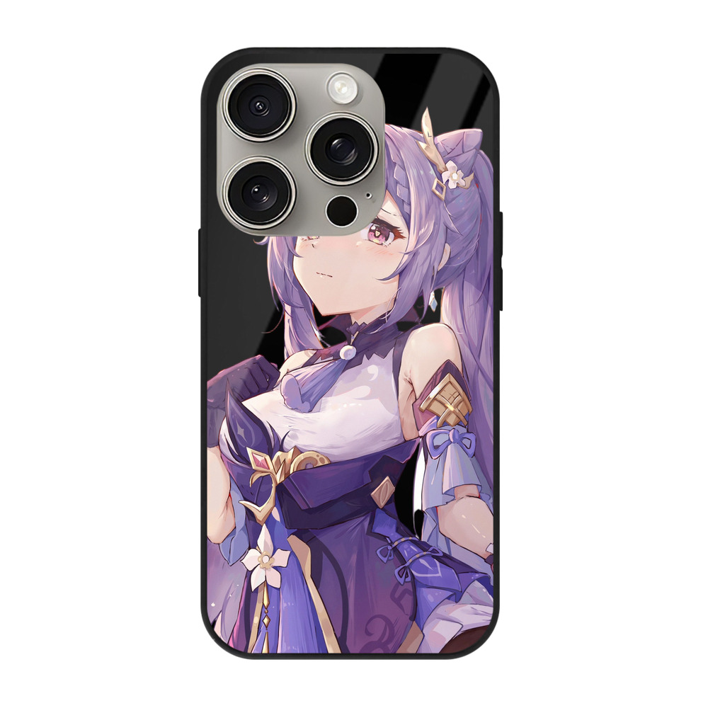 げんし神 刻晴 こくせい genshin Kokusei 【iPhone15Pro対応】スマホケース 耐衝撃＆黄変防止 背面ガラス