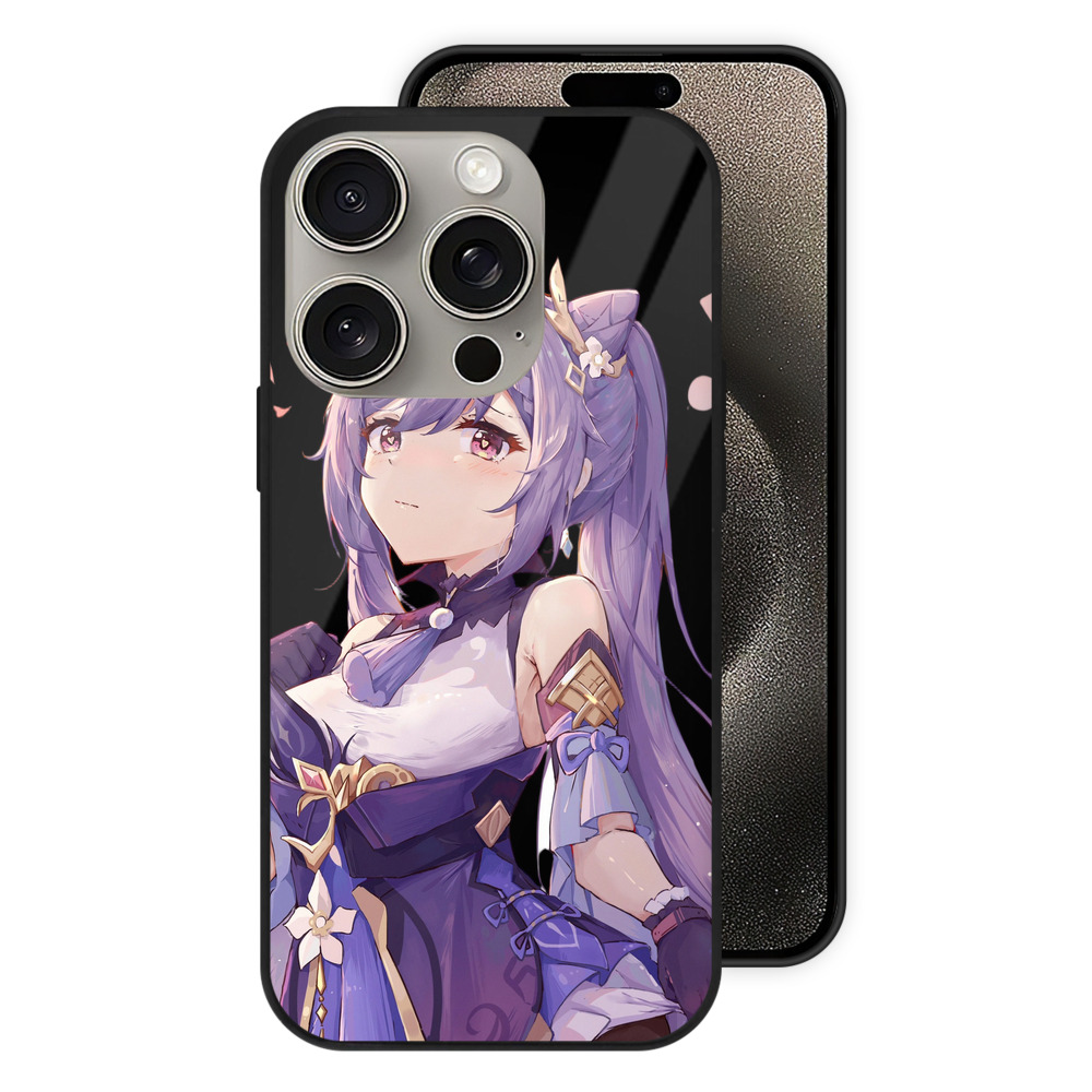 げんし神 刻晴 こくせい genshin Kokusei 【iPhone15Pro対応】スマホケース 耐衝撃＆黄変防止 背面ガラス