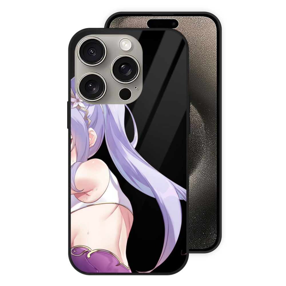 げんし神 刻晴 こくせい genshin Kokusei 【iPhone15Pro対応】スマホケース 耐衝撃＆黄変防止 背面ガラス