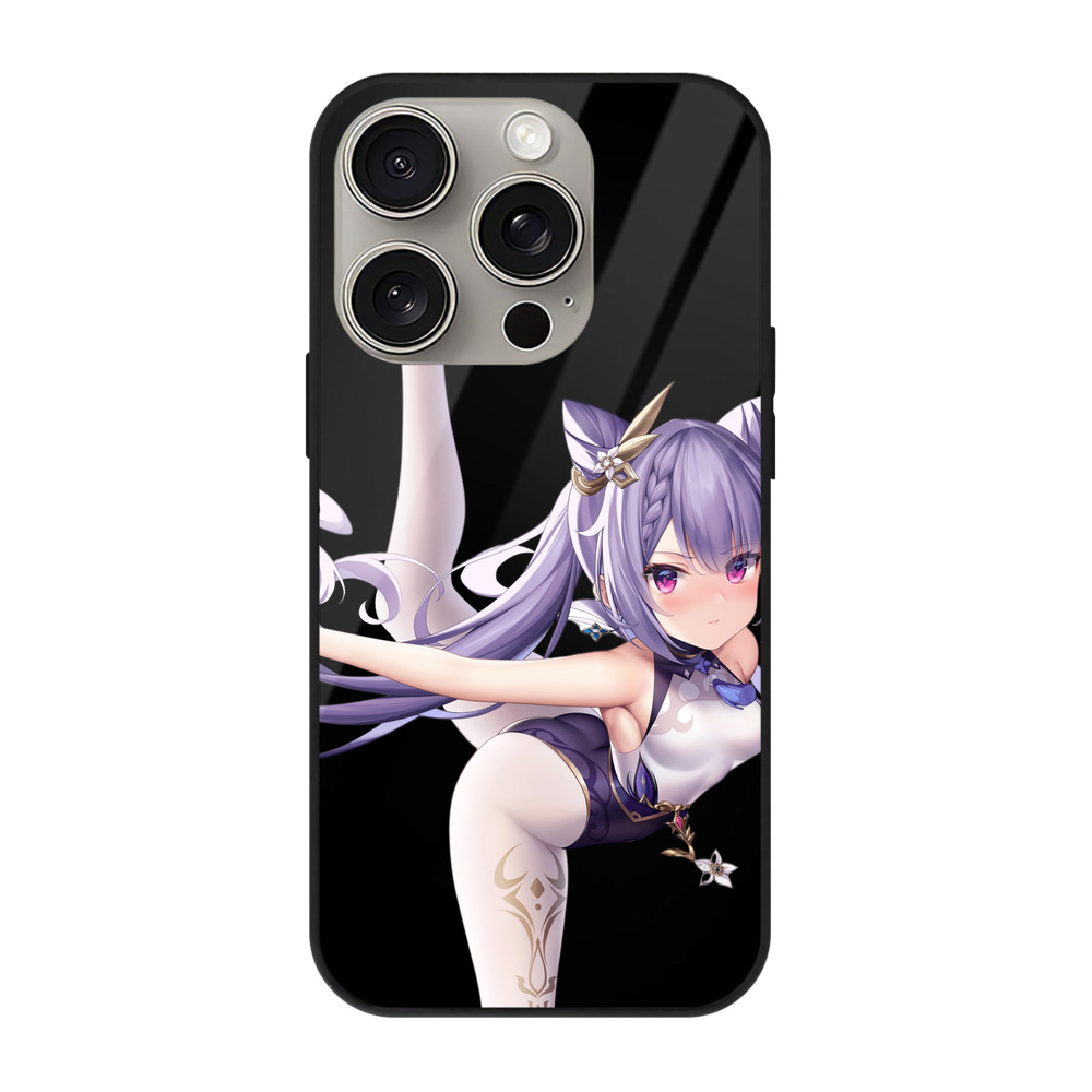 げんし神 刻晴 こくせい genshin Kokusei 【iPhone15Pro対応】スマホケース 耐衝撃＆黄変防止 背面ガラス