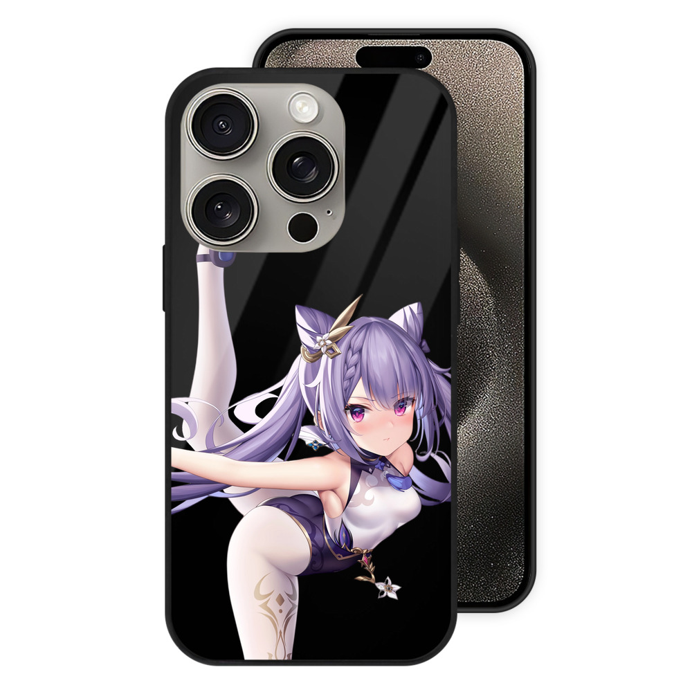 げんし神 刻晴 こくせい genshin Kokusei 【iPhone15Pro対応】スマホケース 耐衝撃＆黄変防止 背面ガラス