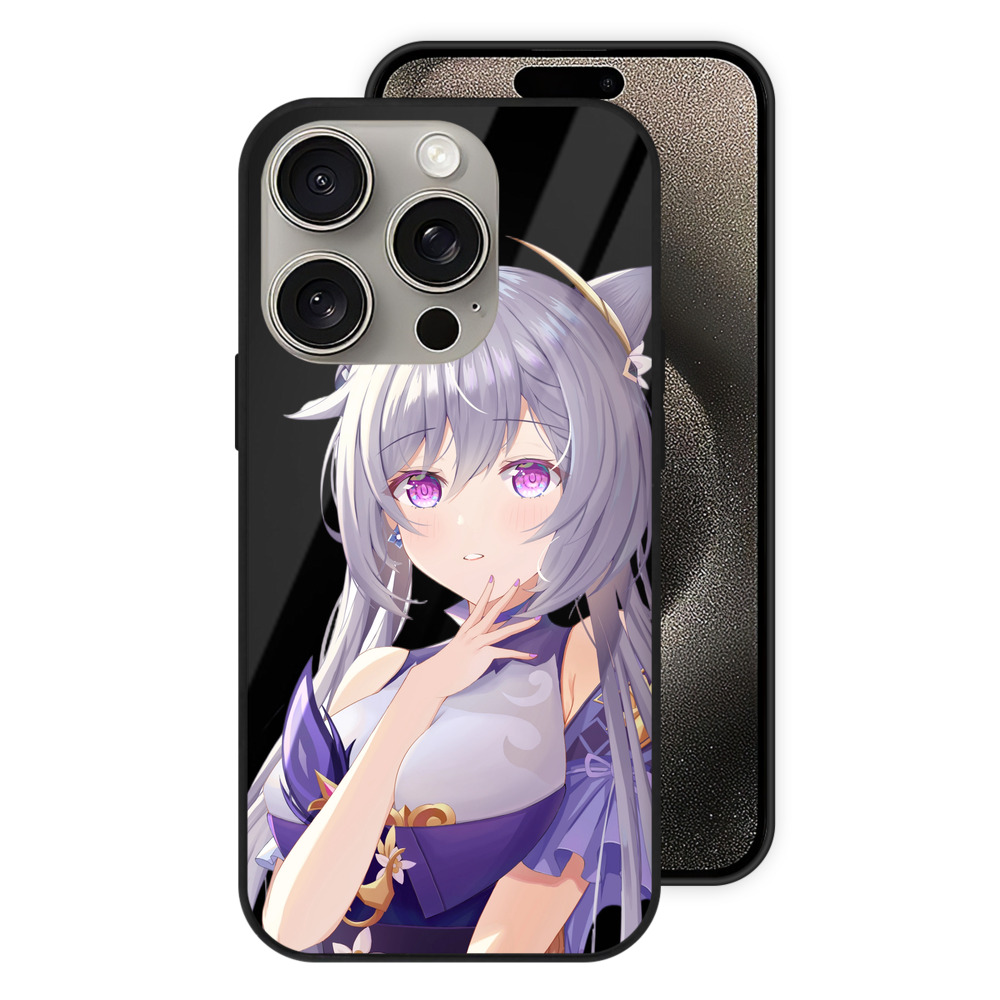 げんし神 刻晴 こくせい genshin Kokusei 【iPhone15Pro対応】スマホケース 耐衝撃＆黄変防止 背面ガラス