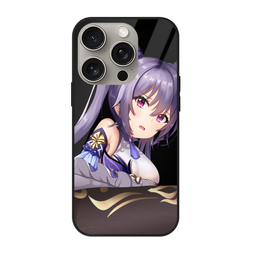 げんし神 刻晴 こくせい genshin Kokusei 【iPhone15Pro対応】スマホケース 耐衝撃＆黄変防止 背面ガラス