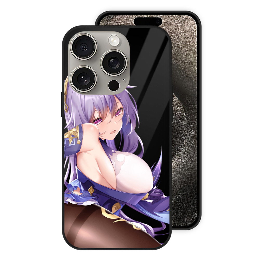 げんし神 刻晴 こくせい genshin Kokusei 【iPhone15Pro対応】スマホケース 耐衝撃＆黄変防止 背面ガラス
