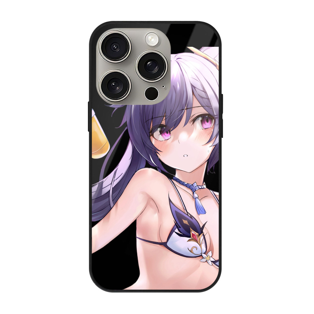 げんし神 刻晴 こくせい genshin Kokusei 【iPhone15Pro対応】スマホケース 耐衝撃＆黄変防止 背面ガラス