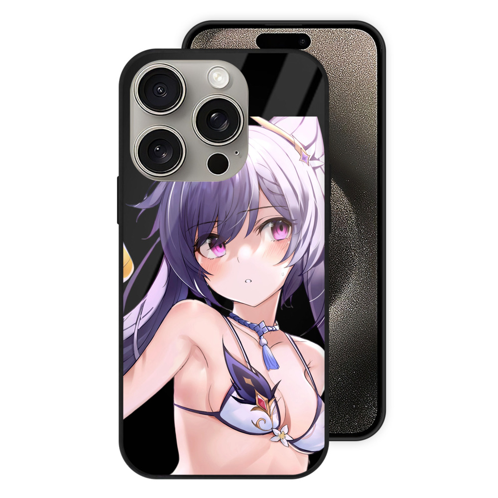 げんし神 刻晴 こくせい genshin Kokusei 【iPhone15Pro対応】スマホケース 耐衝撃＆黄変防止 背面ガラス