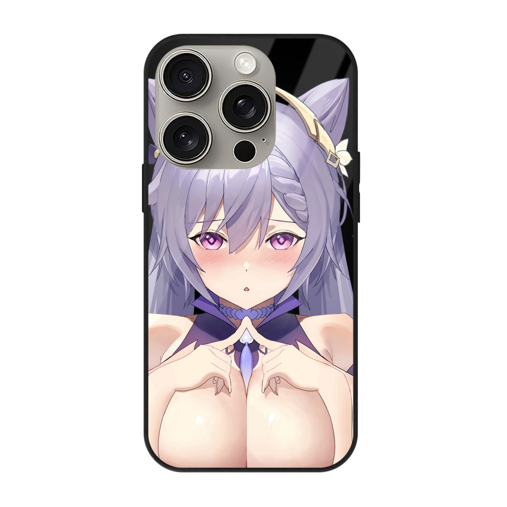 げんし神 刻晴 こくせい genshin Kokusei 【iPhone15Pro対応】スマホケース 耐衝撃＆黄変防止 背面ガラス