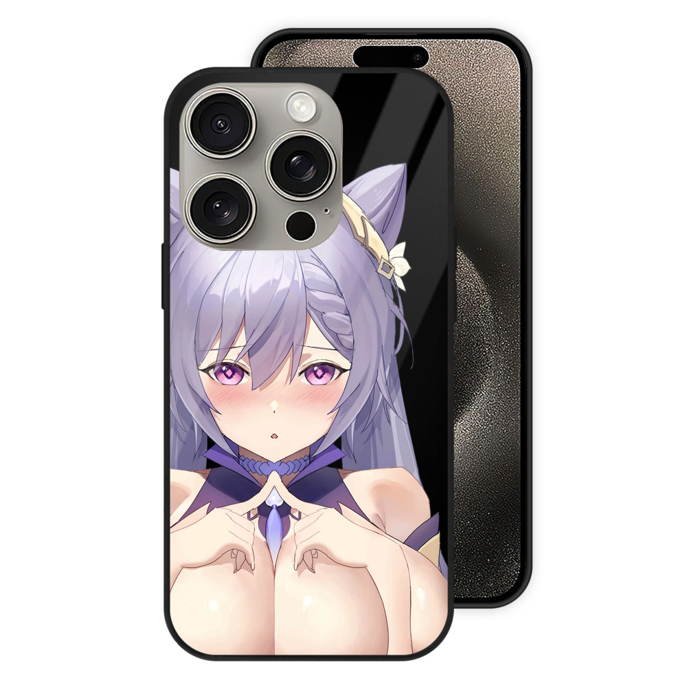 げんし神 刻晴 こくせい genshin Kokusei 【iPhone15Pro対応】スマホケース 耐衝撃＆黄変防止 背面ガラス