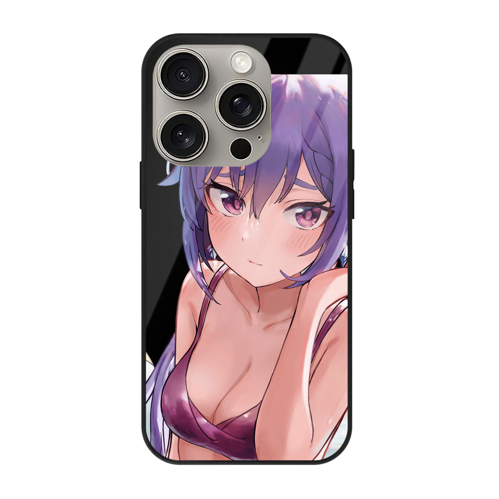 げんし神 刻晴 こくせい genshin Kokusei 【iPhone15Pro対応】スマホケース 耐衝撃＆黄変防止 背面ガラス