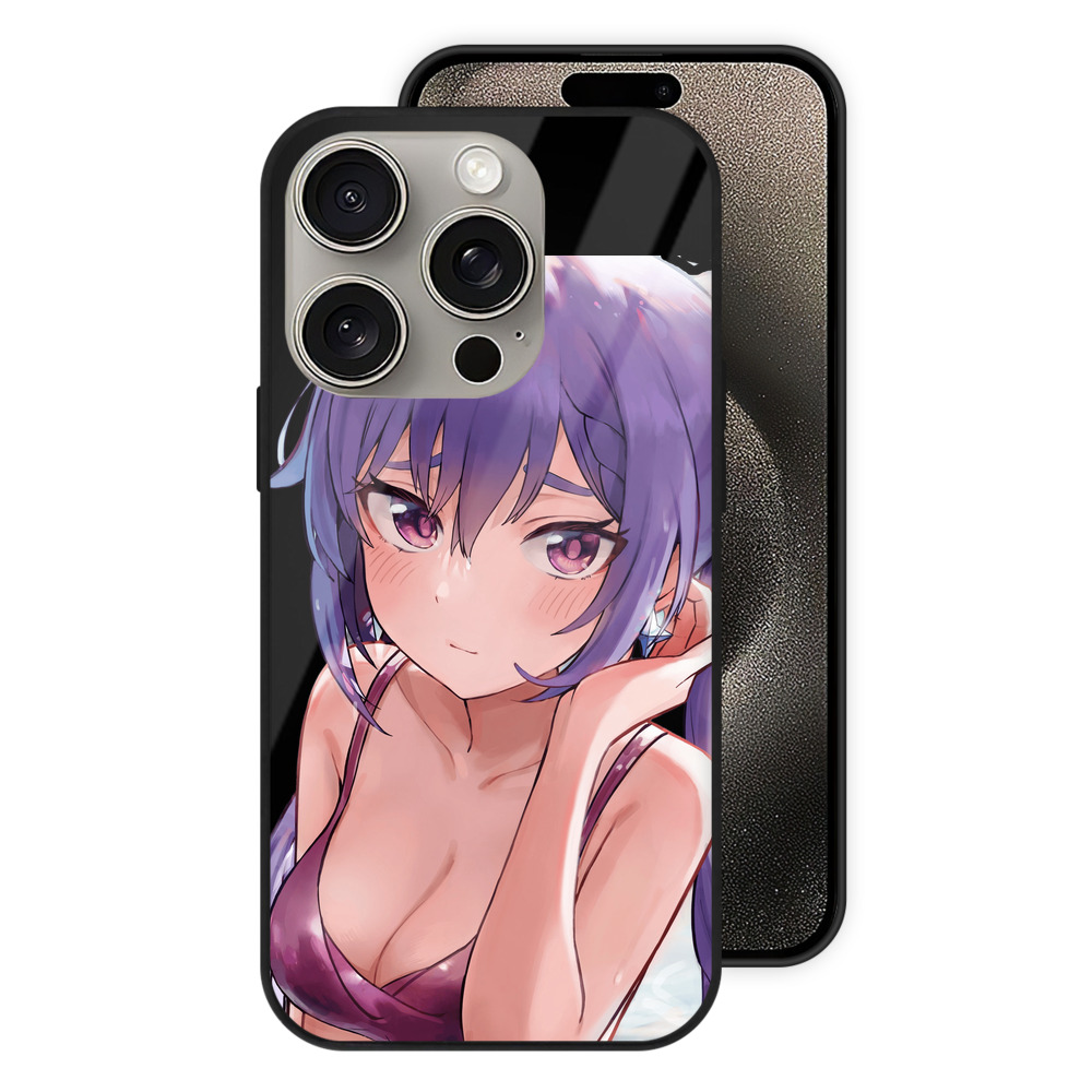 げんし神 刻晴 こくせい genshin Kokusei 【iPhone15Pro対応】スマホケース 耐衝撃＆黄変防止 背面ガラス