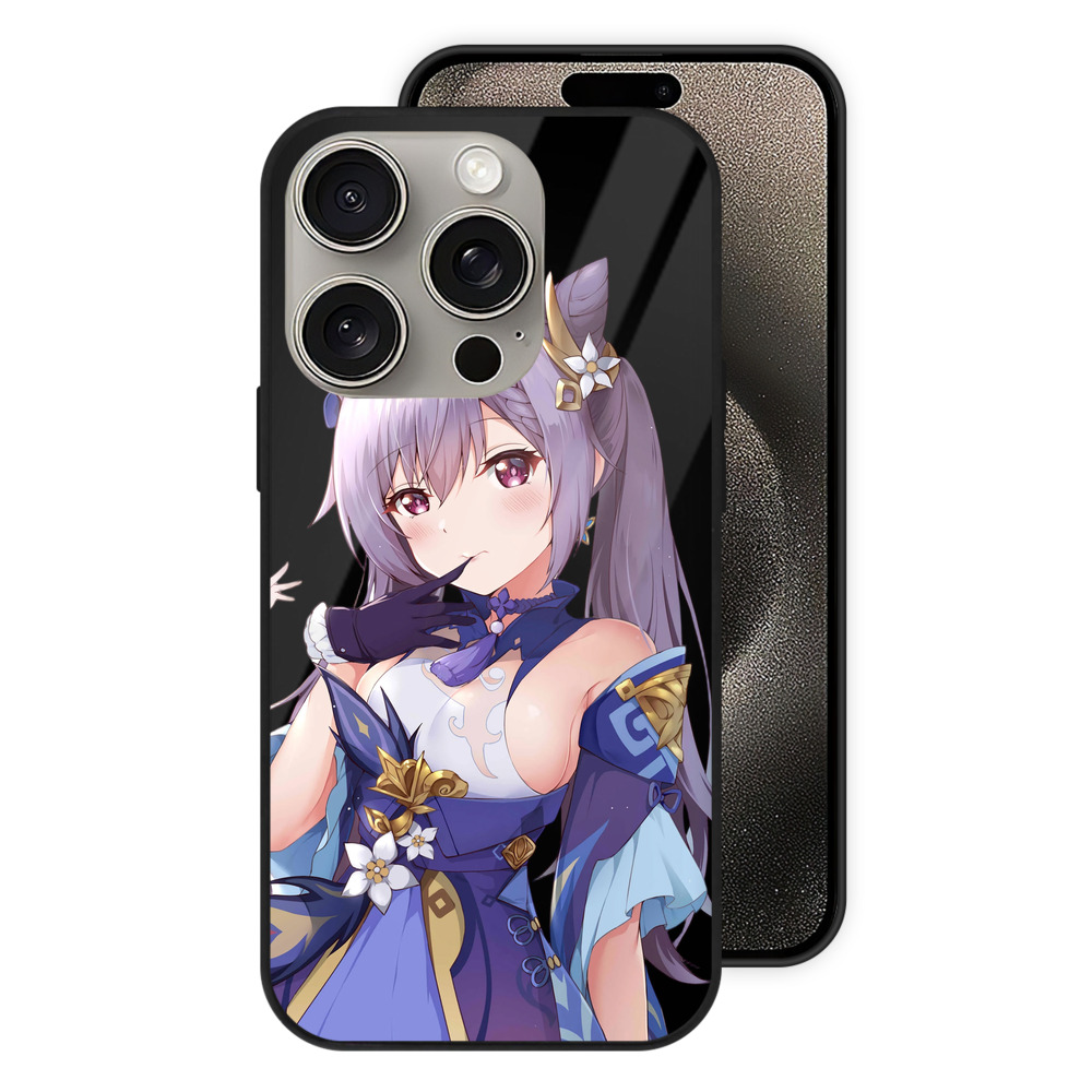 げんし神 刻晴 こくせい genshin Kokusei 【iPhone15Pro対応】スマホケース 耐衝撃＆黄変防止 背面ガラス