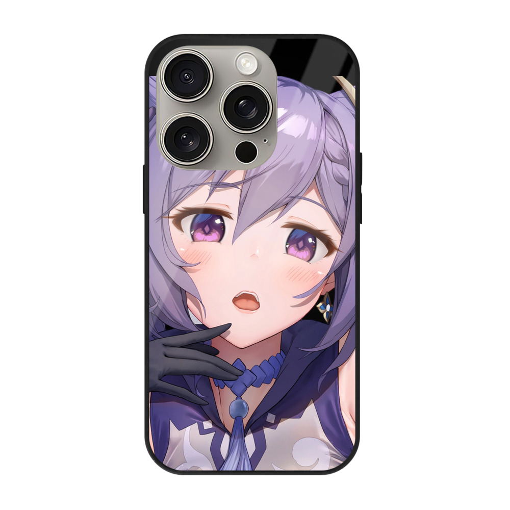 げんし神 刻晴 こくせい genshin Kokusei 【iPhone15Pro対応】スマホケース 耐衝撃＆黄変防止 背面ガラス