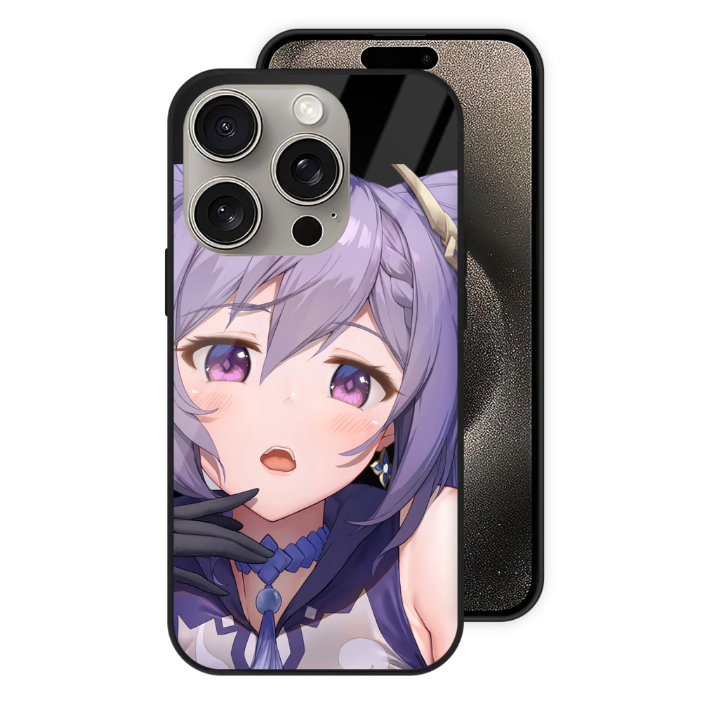 げんし神 刻晴 こくせい genshin Kokusei 【iPhone15Pro対応】スマホケース 耐衝撃＆黄変防止 背面ガラス