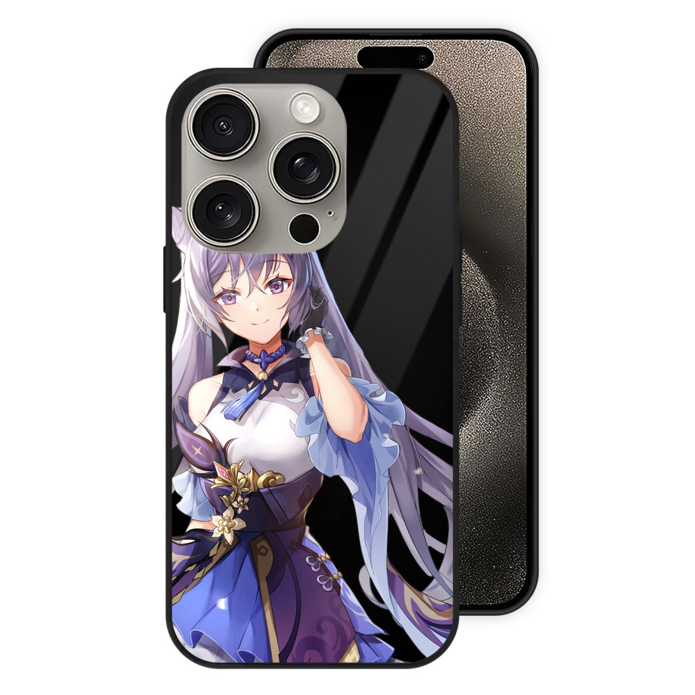 げんし神 刻晴 こくせい genshin Kokusei 【iPhone15Pro対応】スマホケース 耐衝撃＆黄変防止 背面ガラス