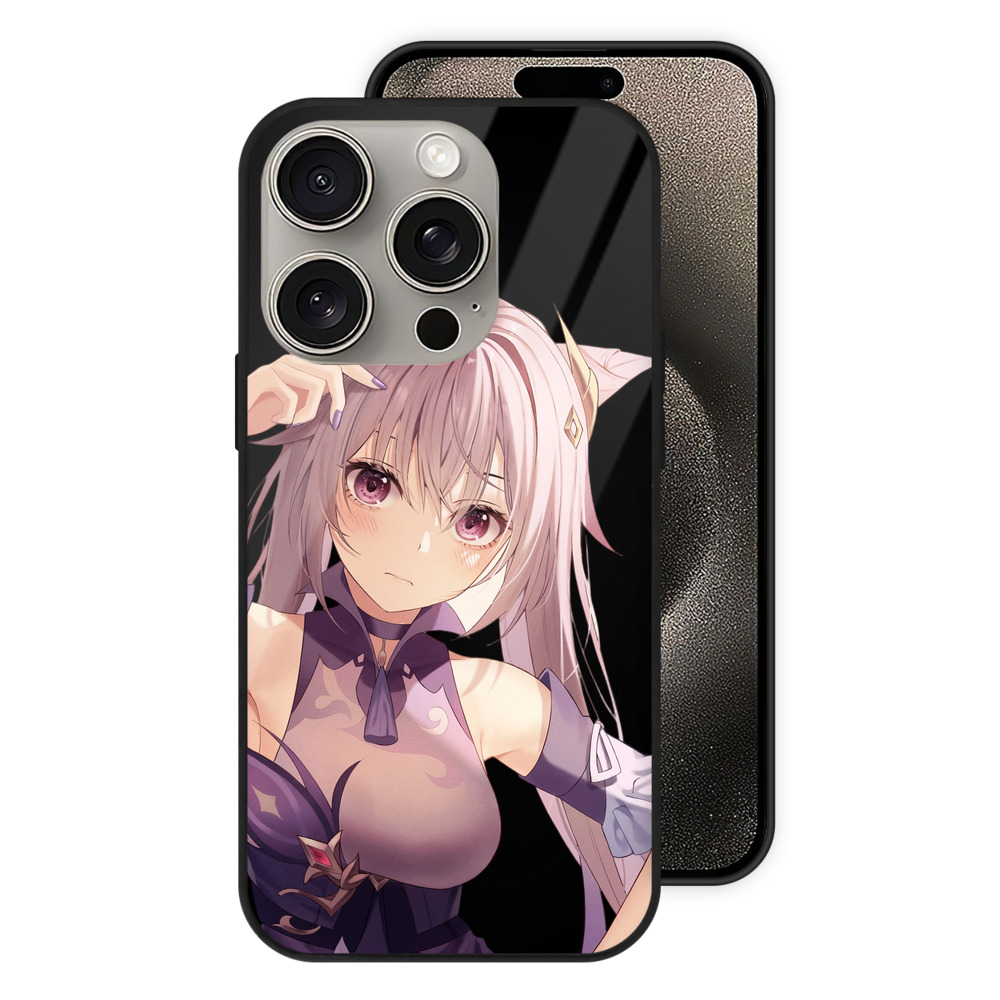 げんし神 刻晴 こくせい genshin Kokusei 【iPhone15Pro対応】スマホケース 耐衝撃＆黄変防止 背面ガラス