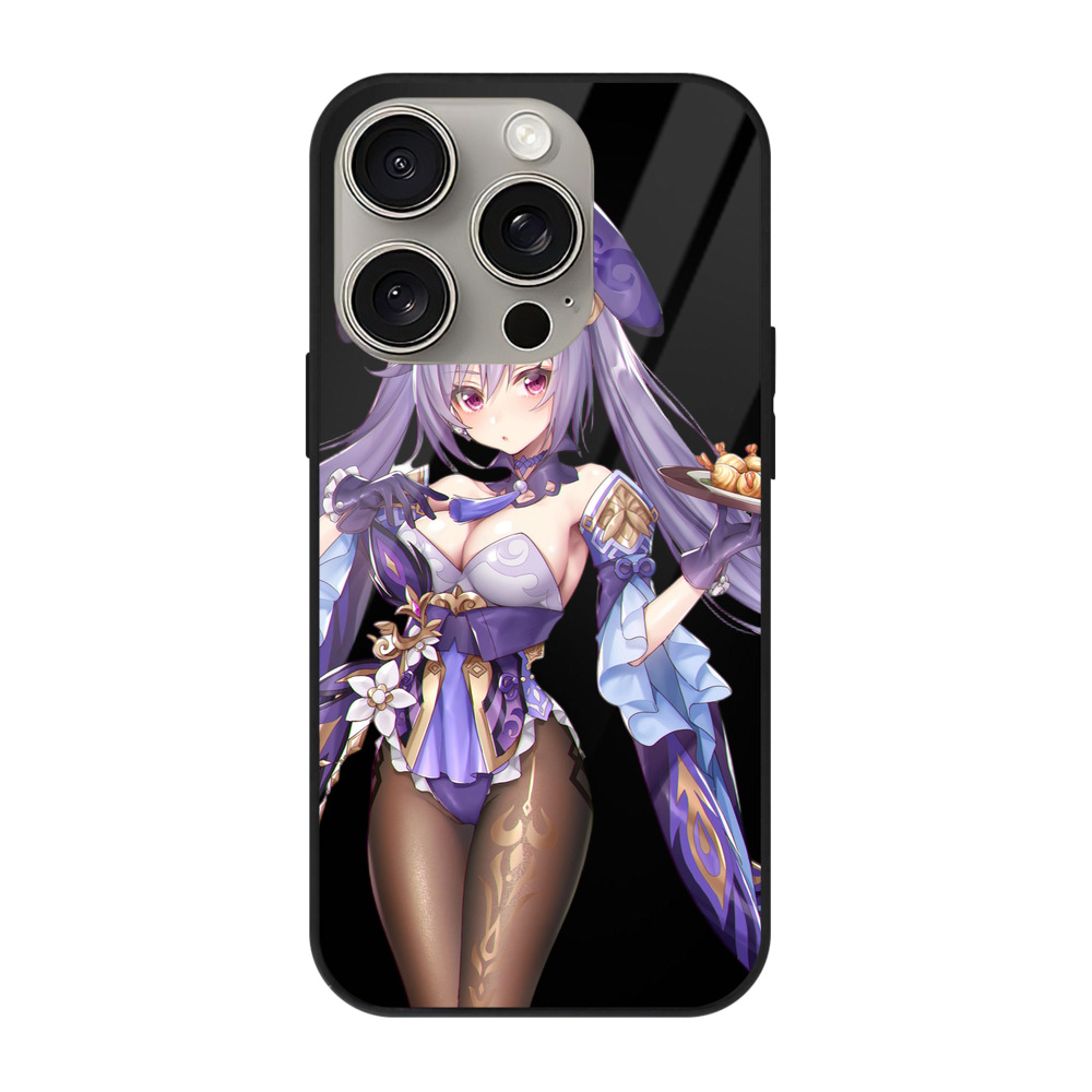 げんし神 刻晴 こくせい genshin Kokusei 【iPhone15Pro対応】スマホケース 耐衝撃＆黄変防止 背面ガラス