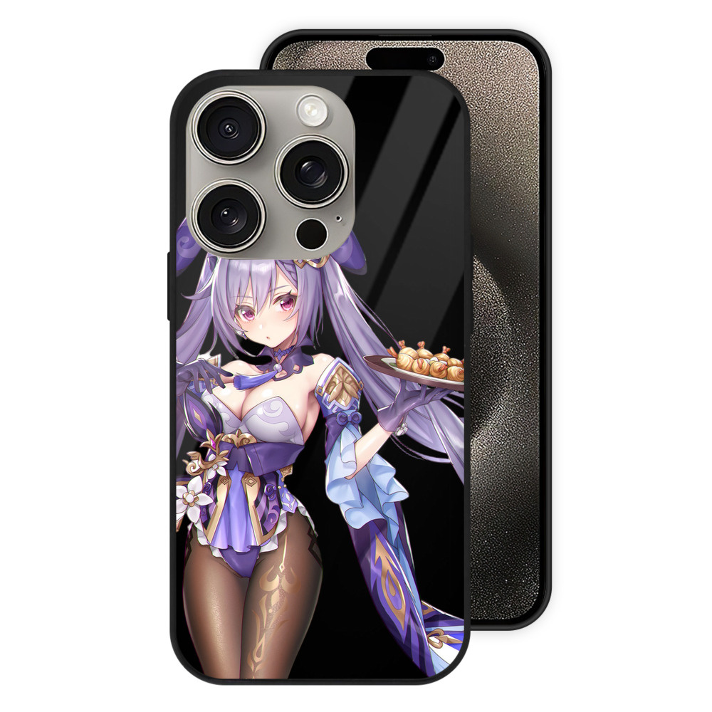 げんし神 刻晴 こくせい genshin Kokusei 【iPhone15Pro対応】スマホケース 耐衝撃＆黄変防止 背面ガラス