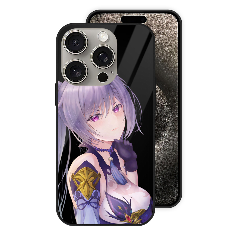 げんし神 刻晴 こくせい genshin Kokusei 【iPhone15Pro対応】スマホケース 耐衝撃＆黄変防止 背面ガラス