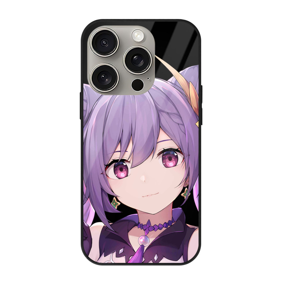 げんし神 刻晴 こくせい genshin Kokusei 【iPhone15Pro対応】スマホケース 耐衝撃＆黄変防止 背面ガラス