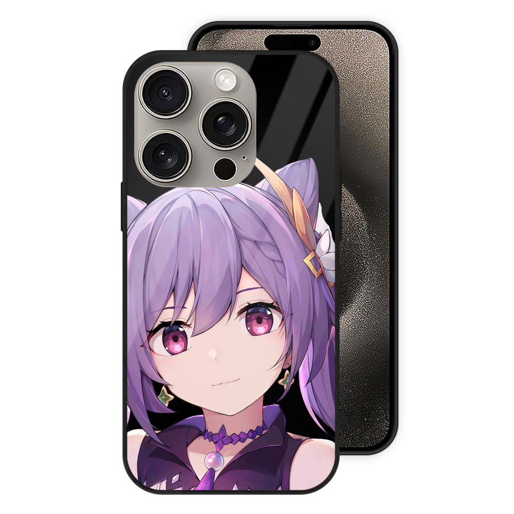 げんし神 刻晴 こくせい genshin Kokusei 【iPhone15Pro対応】スマホケース 耐衝撃＆黄変防止 背面ガラス