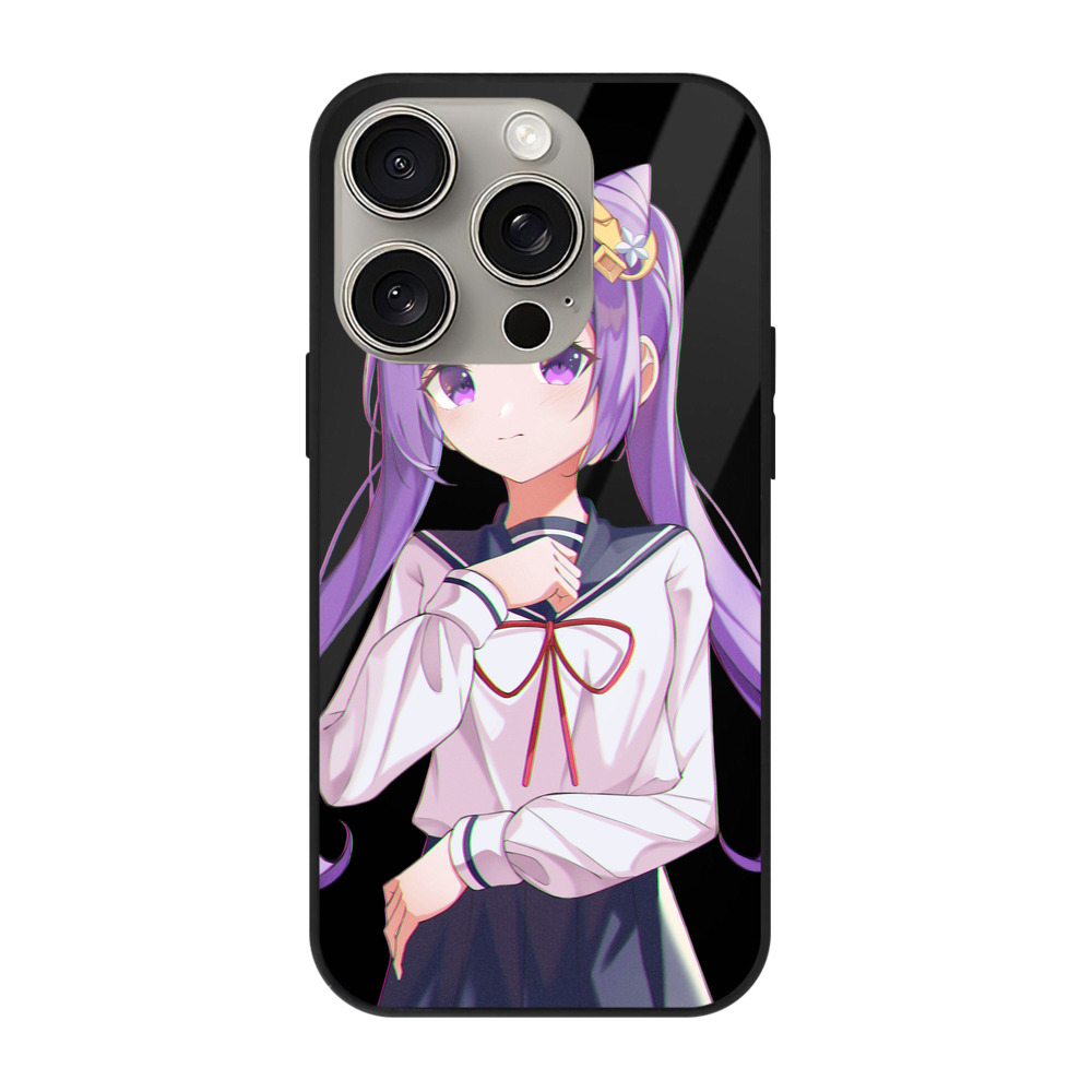 げんし神 刻晴 こくせい genshin Kokusei 【iPhone15Pro対応】スマホケース 耐衝撃＆黄変防止 背面ガラス