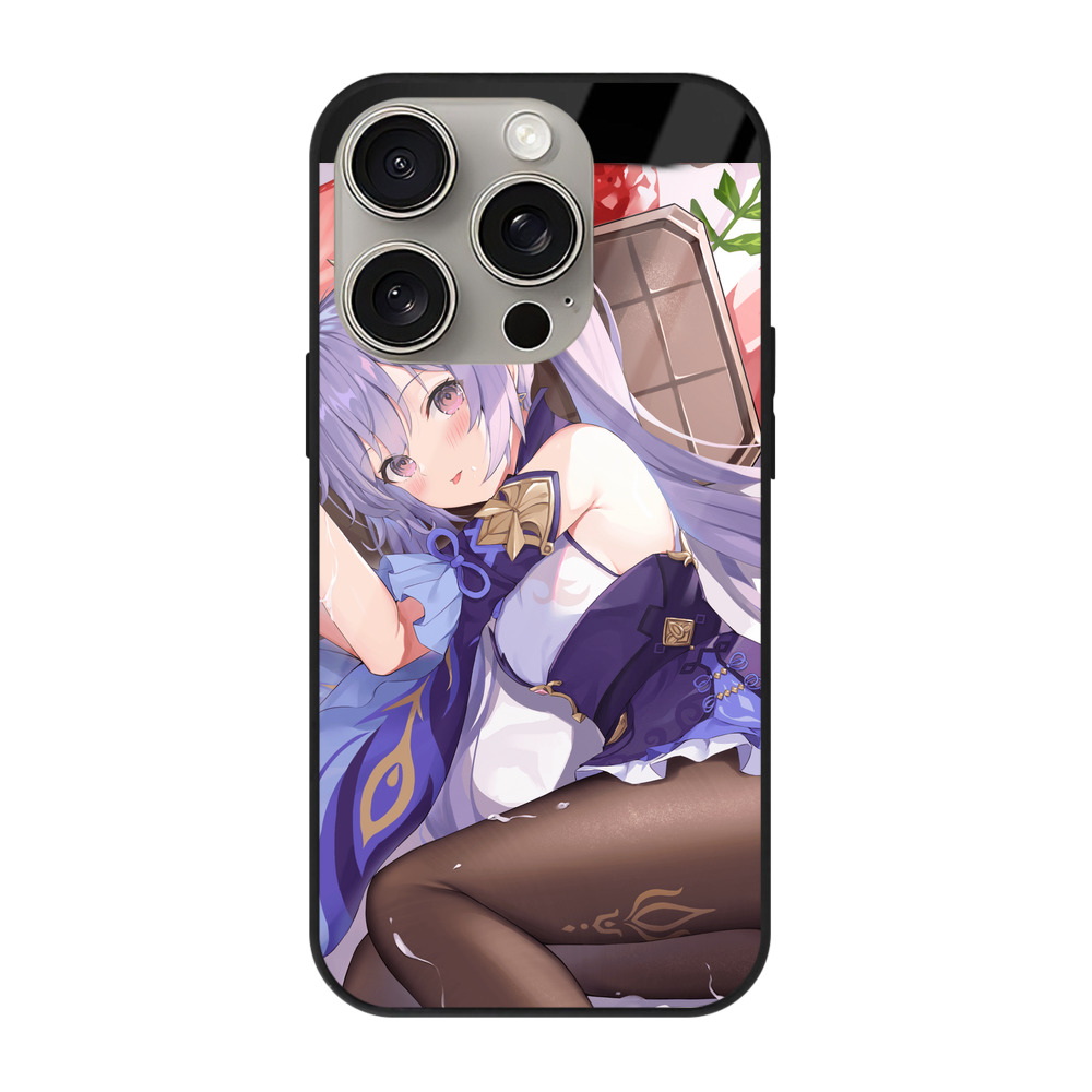 げんし神 刻晴 こくせい genshin Kokusei 【iPhone15Pro対応】スマホケース 耐衝撃＆黄変防止 背面ガラス