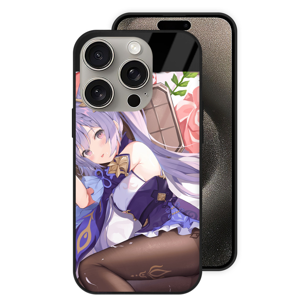 げんし神 刻晴 こくせい genshin Kokusei 【iPhone15Pro対応】スマホケース 耐衝撃＆黄変防止 背面ガラス