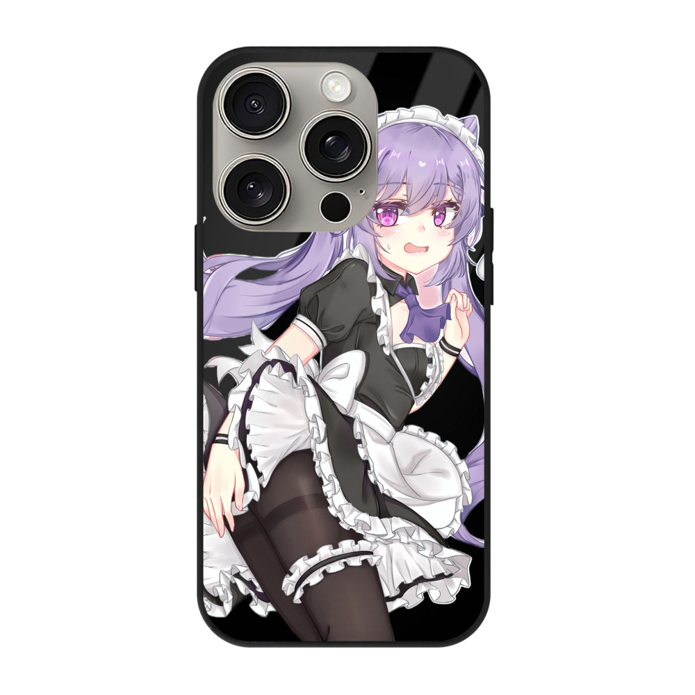 げんし神 刻晴 こくせい genshin Kokusei 【iPhone15Pro対応】スマホケース 耐衝撃＆黄変防止 背面ガラス