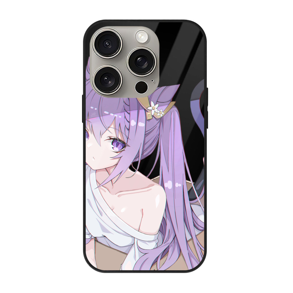 げんし神 刻晴 こくせい genshin Kokusei 【iPhone15Pro対応】スマホケース 耐衝撃＆黄変防止 背面ガラス
