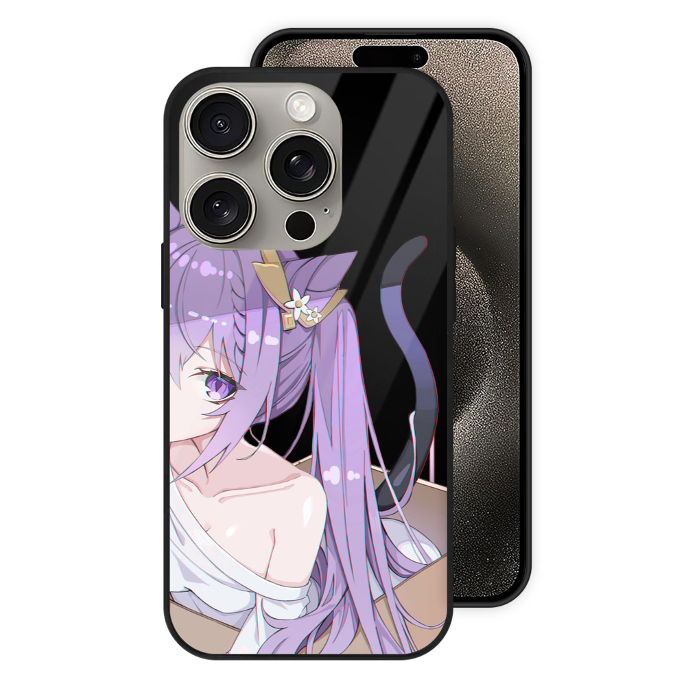 げんし神 刻晴 こくせい genshin Kokusei 【iPhone15Pro対応】スマホケース 耐衝撃＆黄変防止 背面ガラス
