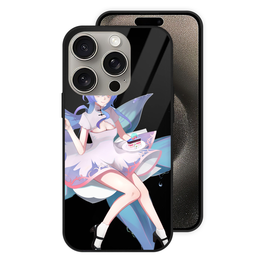 げんし神 甘雨 かんう genshin Ganyu 【iPhone15Pro対応】スマホケース 耐衝撃＆黄変防止 背面ガラス